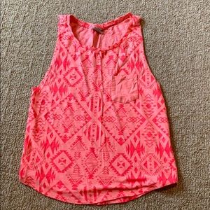 bright pink tank top